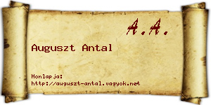 Auguszt Antal névjegykártya